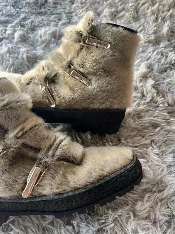 Vintage Womens faux fur Hiker Boots Size 37 – photo 7